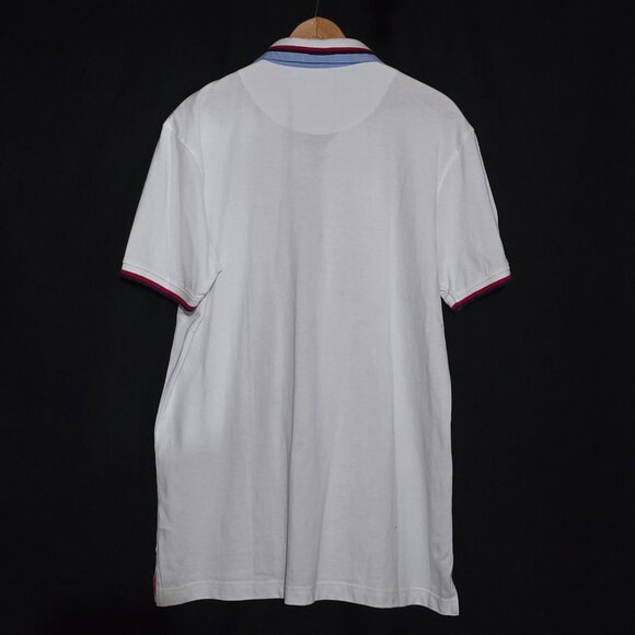 Adolfo Dominguez SS Polo - White Red Blue - Sz L - Picture 4 of 4